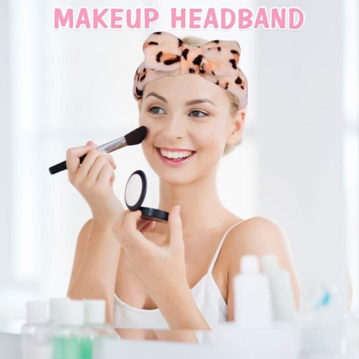 UMIKU 8 Pack Spa Headband for Women, Facial Makeup Headband Soft Coral Fleece Cosmetic Headband for Women Girls Bow Hair Band Head Wraps for Washing Face Mask Spa Shower Gifts - Image 3