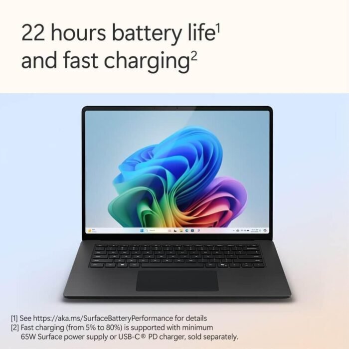 Microsoft Surface Laptop (2024), Windows 11 Copilot+ PC, 15" Touchscreen Display, Snapdragon X Elite (12 core), 16GB RAM, 1TB SSD Storage, Black - Image 3