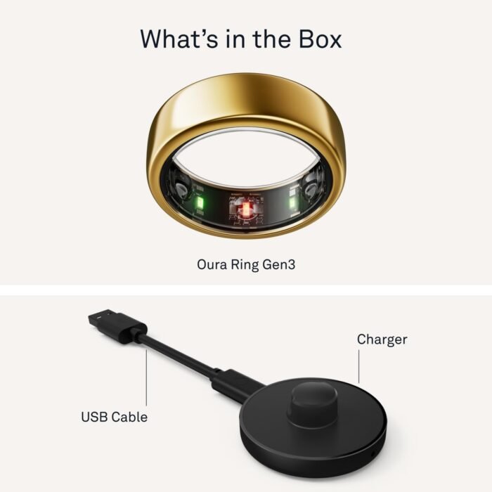 Oura Ring Gen3 Horizon - Gold - Size 8 - Smart Ring - Size First with Oura Ring Gen3 Sizing Kit - Sleep Tracking Wearable - Heart Rate - Fitness Tracker - 5-7 Days Battery Life - Image 7