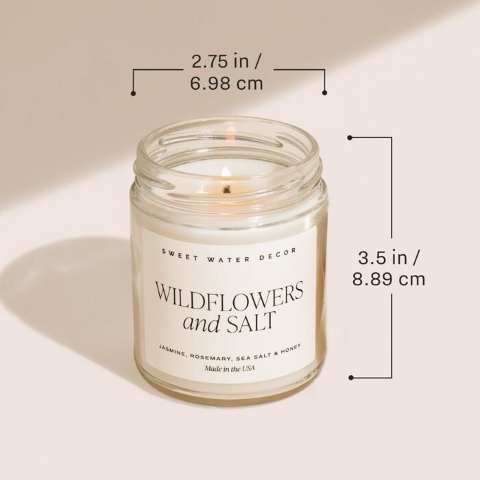 Sweet Water Decor Christmas Candle | Cinnamon, Trees, Orange, and Clove Scents | Christmas Candles and Decor for Home | 9oz. Clear Jar Soy Candle, Made in the USA - Image 3