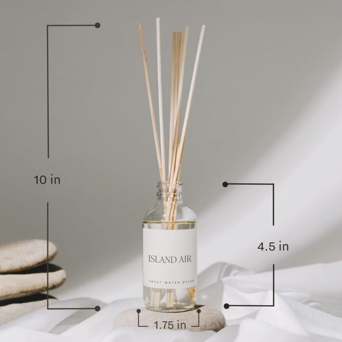 Sweet Water Decor Salt & Sea Reed Diffuser Set - Sea Salt Citrus & Musk Amber Scent Diffuser - Reed Diffusers for Home with Long Lasting Fragrance - Non-Toxic Oil Reed Diffuser - Made in the USA - Image 8