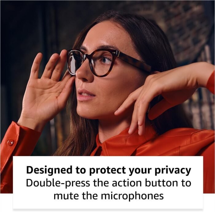 Amazon Echo Frames (3rd Gen) + Echo Pop | Smart Glasses with Alexa | Cat Eye frames in Brown Tortoise with prescription ready lenses - Image 6