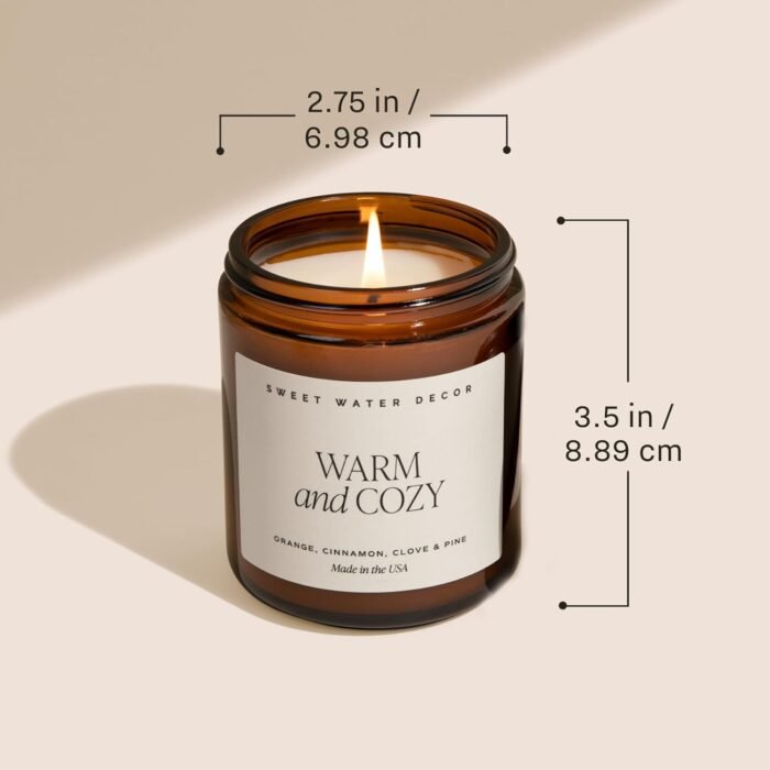 Sweet Water Decor Christmas Soy Candle | Apple Cider, Cinnamon, Clove, Fresh Cut Christmas Tree Scented Candles for Home | 9oz Amber Jar + Black Lid, 40+ Hour Burn Time, Made in the USA - Image 4