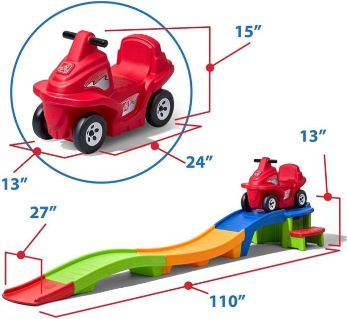 Step2 Up & Down Roller Coaster Kids Ride On Toy, Push Car, Indoor/Outdoor Playset, Made of Durable Plastic, Max Weight 50 lbs., For Toddlers 2-5 Years Old, Multicolor - Image 6