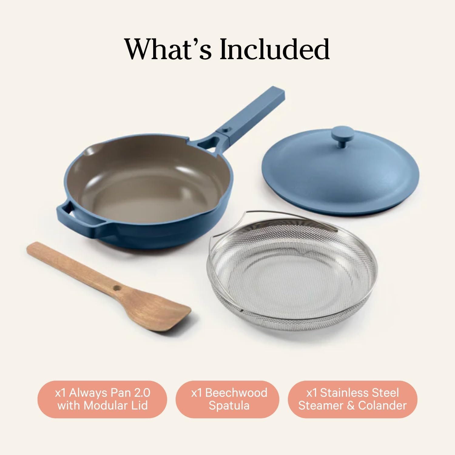 Our Place 10.5-Inch Ceramic Nonstick Skillet Pan, Toxin-Free with Stainless Steel Handle, Oven Safe - Blue Salt - Image 3
