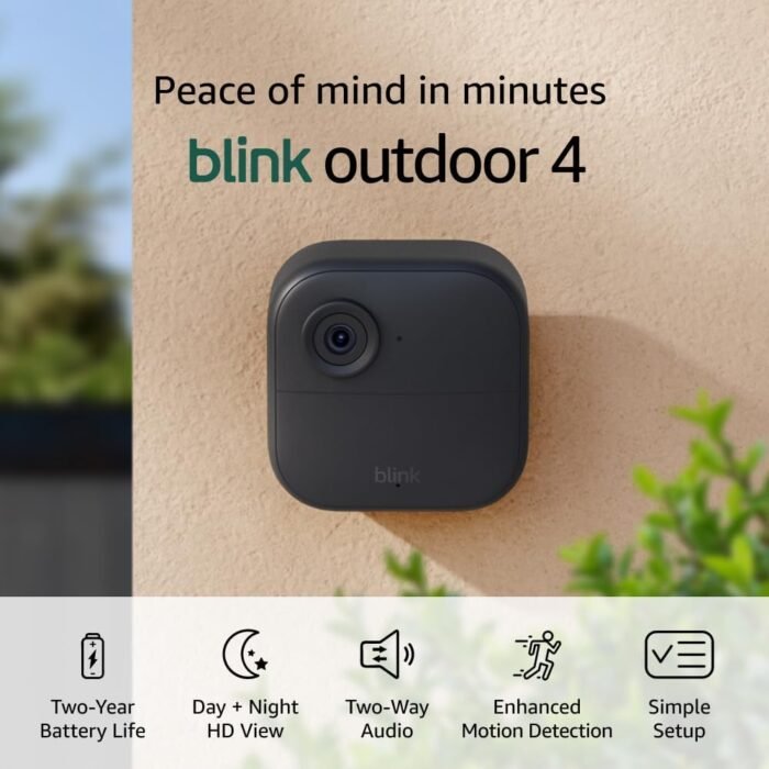 Blink Outdoor 4 - Wireless smart security camera, two-year battery, 1080p HD day and infrared night live view, two-way talk - 8 camera system
