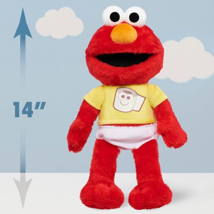 Just Play Sesame Street Potty Time Elmo 12-Inch Sustainable Plush Stuffed Animal, Sounds and Phrases, Potty Training Tool, Kids Toys for Ages 18 Month - Image 7