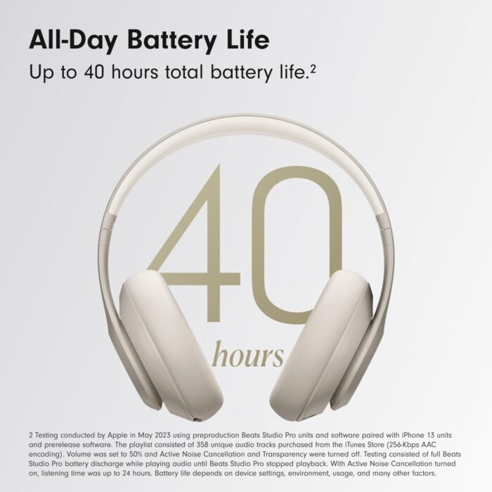 Beats Studio Pro - Wireless Bluetooth Noise Cancelling Headphones - Personalized Spatial Audio, USB-C Lossless Audio, Apple & Android Compatibility, Up to 40 Hours Battery Life - Sandstone - Image 3