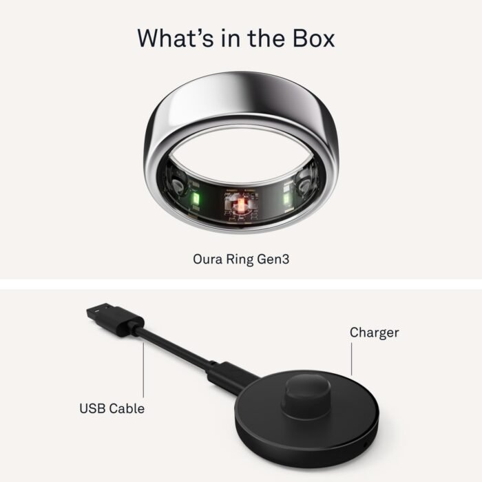Oura Ring Gen3 Horizon - Silver - Size 9 - Smart Ring - Size First with Oura Ring Gen3 Sizing Kit - Sleep Tracking Wearable - Heart Rate - Fitness Tracker - 5-7 Days Battery Life - Image 7