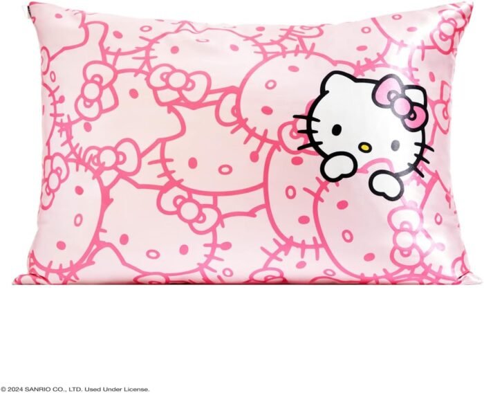 Kitsch x Hello Kitty (Pink Kitty Faces) - Satin Pillowcase with Zipper for Hair and Skin, Softer Than Silk Pillow Case, Cooling Pillow Cover, Machine Washable, Queen/Standard (19x26) - Image 2