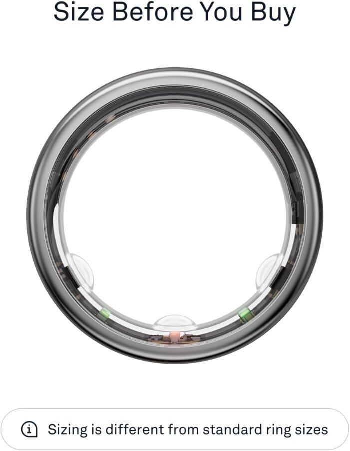 Oura Ring Gen3 Horizon - Silver - Size 9 - Smart Ring - Size First with Oura Ring Gen3 Sizing Kit - Sleep Tracking Wearable - Heart Rate - Fitness Tracker - 5-7 Days Battery Life - Image 2