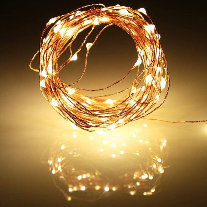Ariceleo Led Fairy Lights Battery Operated, 1 Pack Mini Battery Powered Copper Wire Starry Fairy Lights for Bedroom, Christmas, Parties, Wedding, Centerpiece, Decoration (5m/16ft Warm White) - Image 5