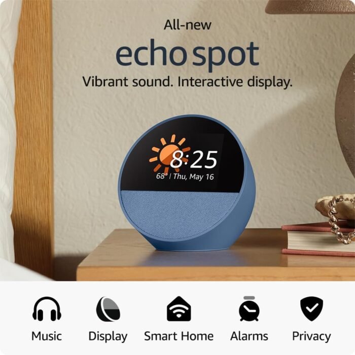 Echo Spot with Amazon Basics Smart Color Bulb - Image 4