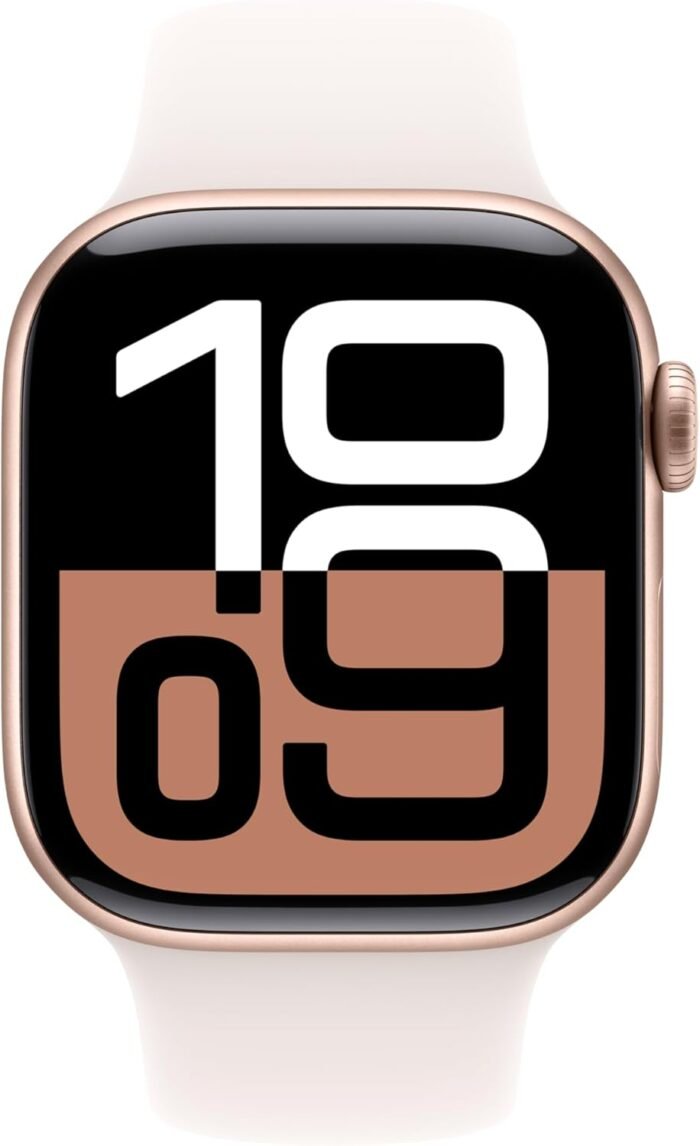 Apple Watch Series 10 [GPS 42mm case] Smartwatch with Rose Gold Aluminium Case with Light Blush Sport Band - S/M. Fitness Tracker, ECG App, Always-On Retina Display, Water Resistant - Image 3