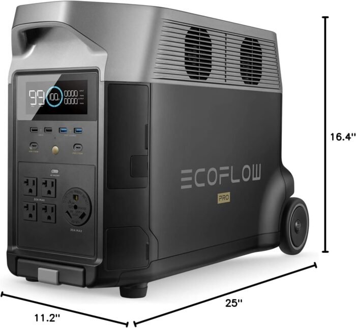 EF ECOFLOW Portable Power Station 3600Wh DELTA Pro, 120V AC Outlets x 5, 3600W, 2.7H Fast Charge, Lifepo4 Power Station, Solar Generator for Home Use, Power Outage, Camping, RV, Emergencies - Image 10