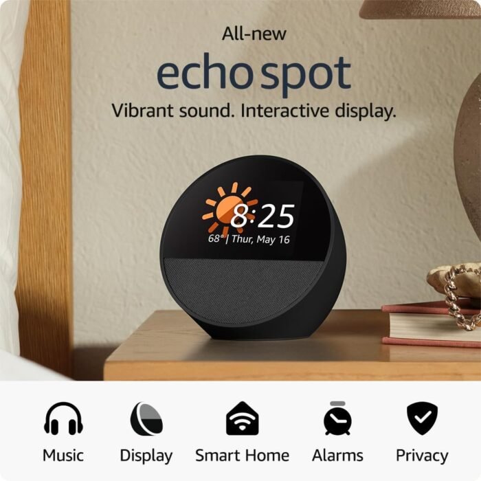 Echo Spot with Amazon Basics Smart Color Bulb - Image 4