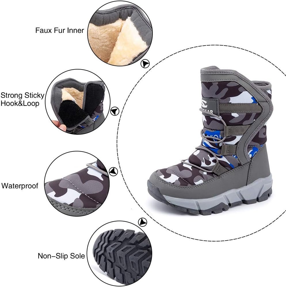GUBARUN Boys Snow Boots Winter Waterproof Slip Resistant Cold Weather Shoes (Toddler/Little Kid/Big Kid) - Image 2