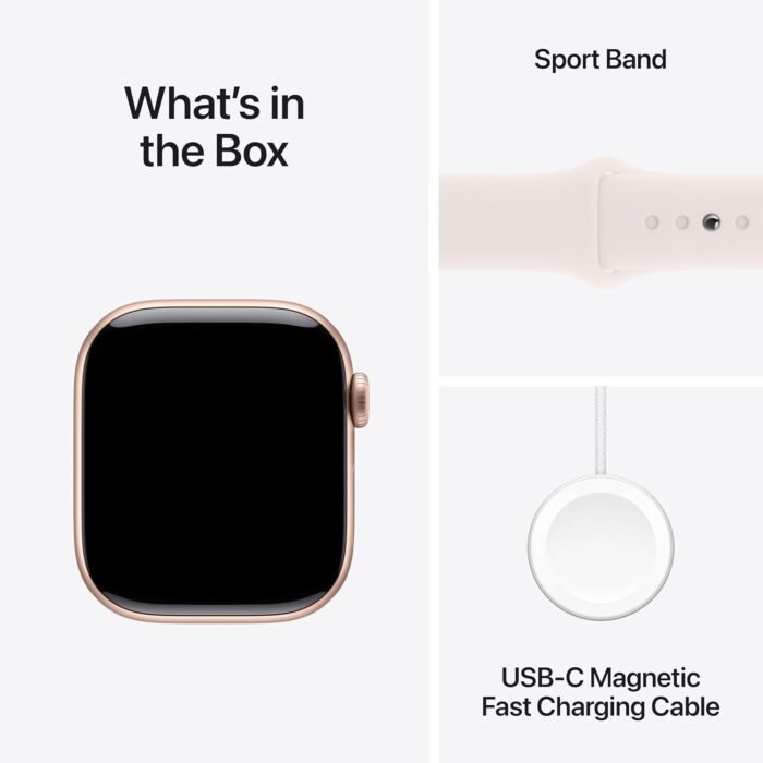 Apple Watch Series 10 [GPS 42mm case] Smartwatch with Rose Gold Aluminium Case with Light Blush Sport Band - S/M. Fitness Tracker, ECG App, Always-On Retina Display, Water Resistant - Image 7