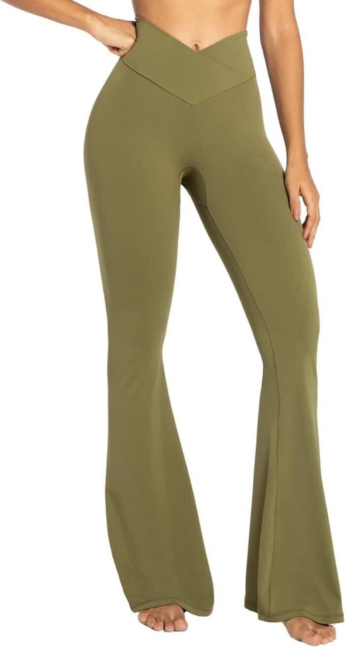 Sunzel Womens Flare Leggings with Tummy Control Crossover Waist and Wide Leg - Image 5