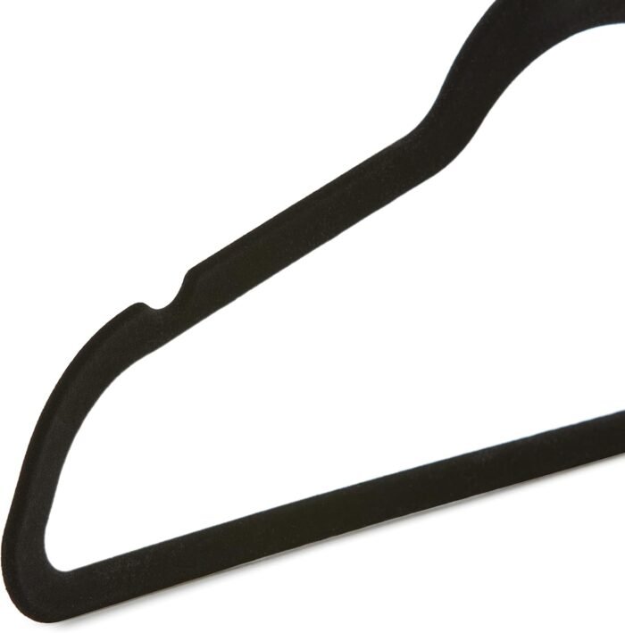Amazon Basics Slim, Velvet, Non-Slip Suit Clothes Hangers, Black/Rose Gold - Pack of 100 - Image 4