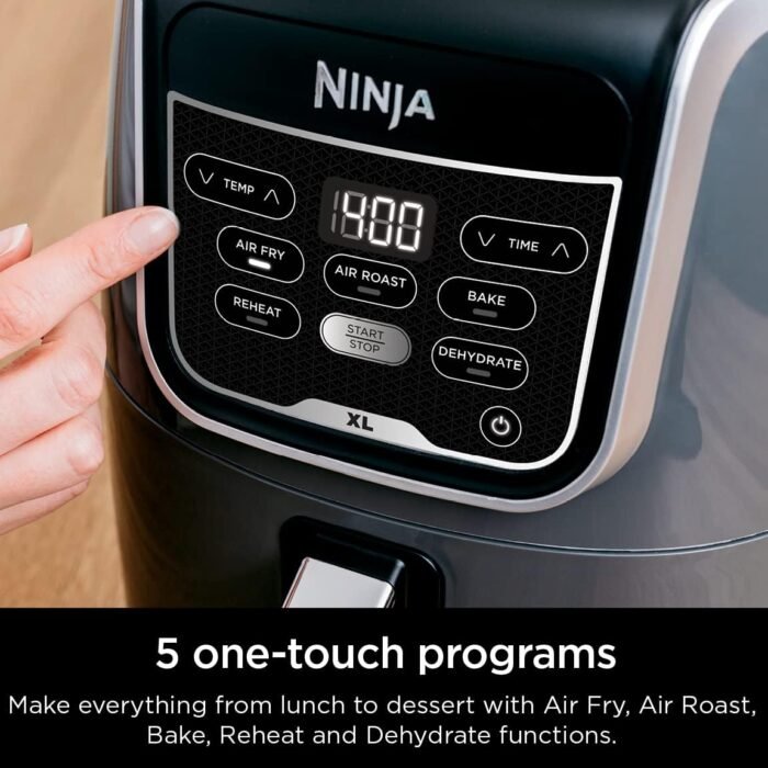 Ninja Air Fryer XL, 5.5 Qt. Capacity that can Air Fry, Air Roast, Bake, Reheat & Dehydrate, with Dishwasher Safe, Nonstick Basket & Crisper Plate and a Chef-Inspired Recipe Guide, Grey, AF150AMZ - Image 3