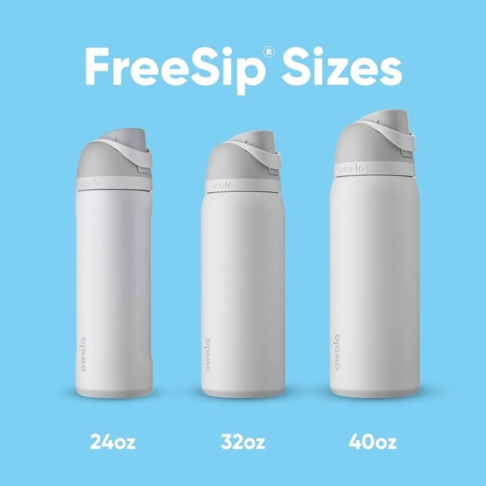 Owala FreeSip Insulated Stainless Steel Water Bottle with Straw for Sports, Travel, and School BPA-Free Sports Water Bottle, 24 oz, Denim - Image 5