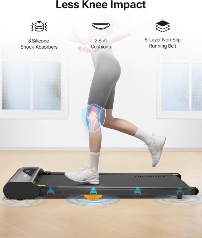 UREVO Under Desk Treadmill, Walking Pad Treadmills for Home, Portable Walking Treadmill 2.25HP, Walking Jogging Machine with 265 lbs Weight Capacity Remote Control LED Display - Image 2