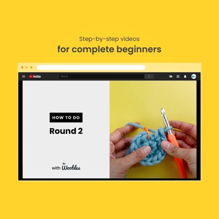 The Woobles Beginners Crochet Kit with Easy Peasy Yarn as seen on Shark Tank - with Step-by-Step Video Tutorials - Pierre The Penguin - Image 3