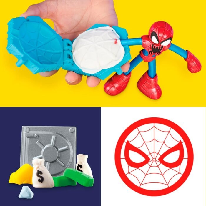 Play-Doh Marvel Spider-Man Launch & Slice Battle Playset with 2 Bendy Action Figures and 7 Accessories, Imagination Toys for Boys & Girls 4 Years & Up - Image 4