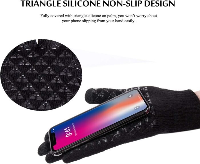 TRENDOUX Winter Gloves for Men Women - Upgraded Touch Screen Cold Weather Thermal Warm Knit Glove for Running Driving Hiking - Image 4
