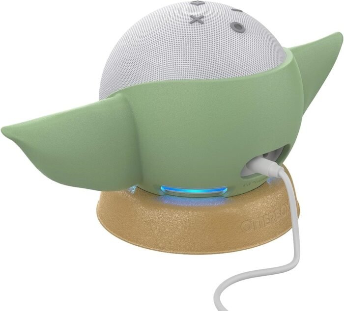Echo Dot (5th Gen) Bundle: Echo Dot (5th Gen, 2022 release) | Glacier White, and Made for Amazon, featuring The Mandalorian Baby Grogu ™-inspired Stand - Image 5