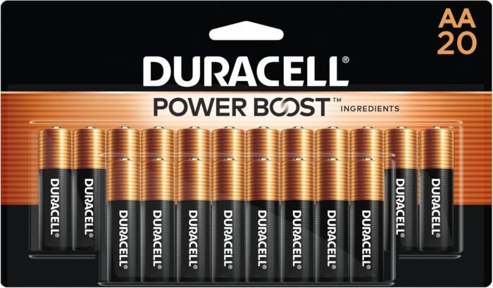 Duracell Coppertop AA Batteries with Power Boost Ingredients, 20 Count Pack Double A Battery with Long-lasting Power, Alkaline AA Battery for Household and Office Devices