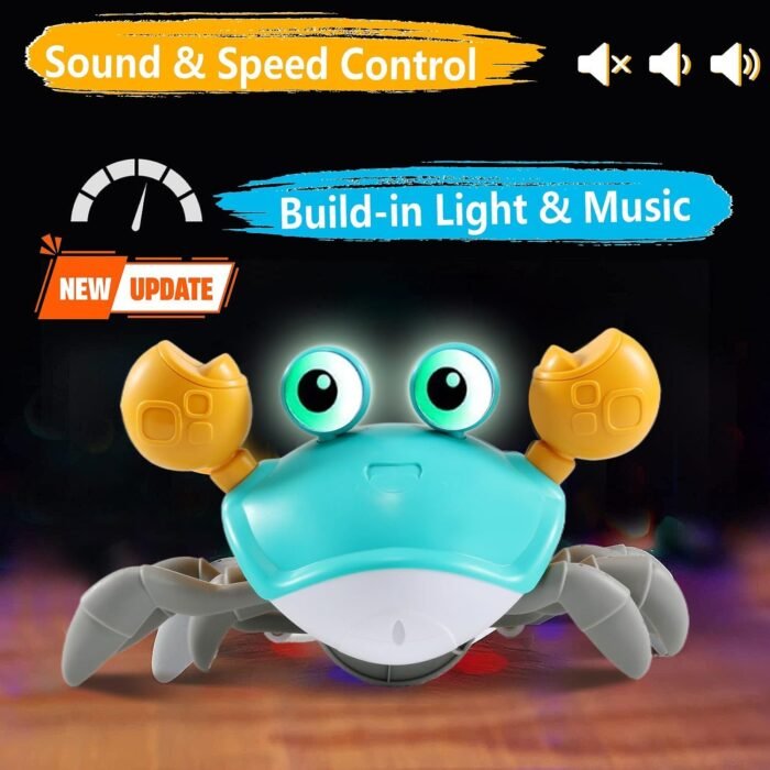 control future Crawling Crab Baby Toy - Infant Tummy Time Toys 3 4 5 6 7 8 9 10 11 12 Babies Boy 3-6 6-12 Learning Crawl 9-12 12-18 Walking Toddler 36 Months Old Music Development 1st Birthday Gifts - Image 3