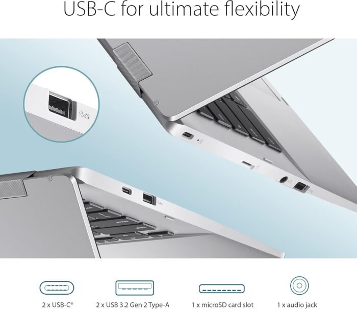 ASUS Chromebook CX1, 14" FHD, Intel® Celeron N4500 Processor, 64GB Storage, 4GB RAM, ChromeOS, Transparent Silver, CX1400CKA-AS44F - Image 5