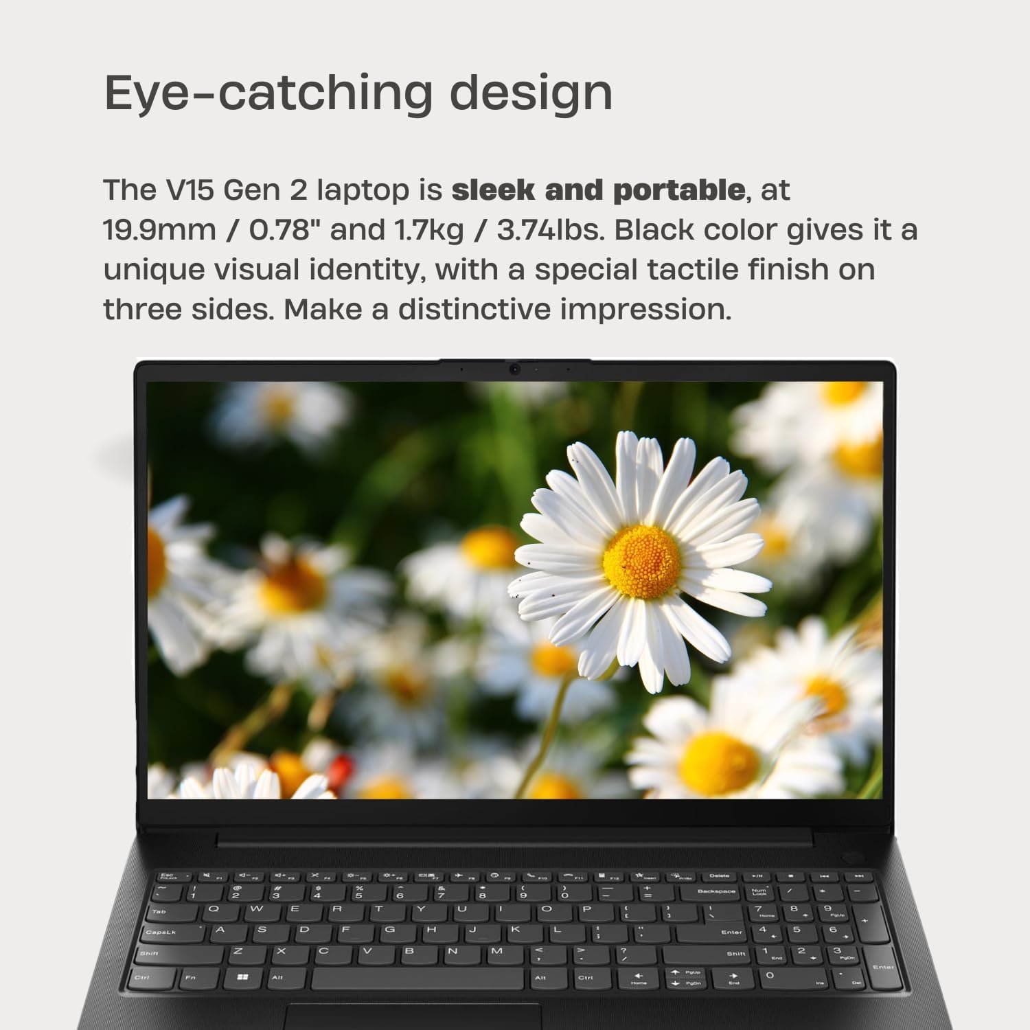 Lenovo V15 G2 Laptop, 15.6" FHD Screen, Intel Dual-core Processor, 16GB RAM, 1TB SSD, Webcam, HDMI, Wi-Fi, Windows 11 Home, Black - Image 2