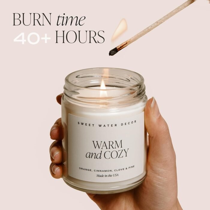 Sweet Water Decor Christmas Candle | Cinnamon, Trees, Orange, and Clove Scents | Christmas Candles and Decor for Home | 9oz. Clear Jar Soy Candle, Made in the USA - Image 7