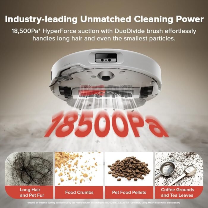 roborock Qrevo Curv Robot Vacuum and Mop, 18,500Pa Suction, Zero-Tangling, DuoDivide Main Brush, FlexiArm Arc Side Brush, FlexiArm Mop, AdaptiLift Chassis, Auto Mop Washing & Drying, Self-Emptying - Image 4