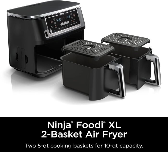 Ninja Air Fryer, Thermometer, Roast, Bake, Air Fry, Crisps, Broil, Reheats, Keep Warm, 10-in-1, Fries, Frozen Food, Veggies, and Meat, Quick Meals, Healthy Meals, Less Oil, 10 QT, Grey, DZ550​ - Image 11
