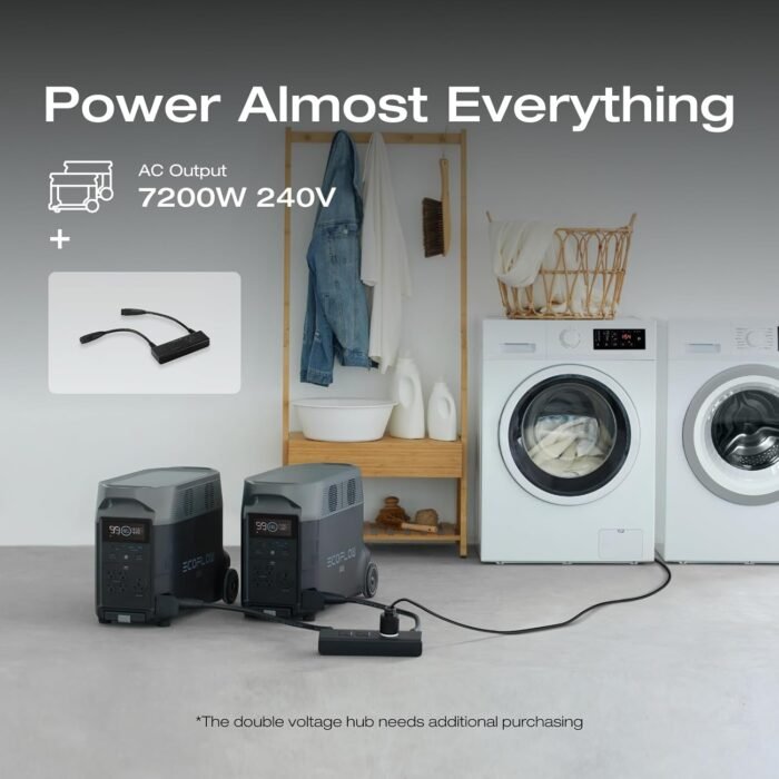 EF ECOFLOW Portable Power Station 3600Wh DELTA Pro, 120V AC Outlets x 5, 3600W, 2.7H Fast Charge, Lifepo4 Power Station, Solar Generator for Home Use, Power Outage, Camping, RV, Emergencies - Image 9