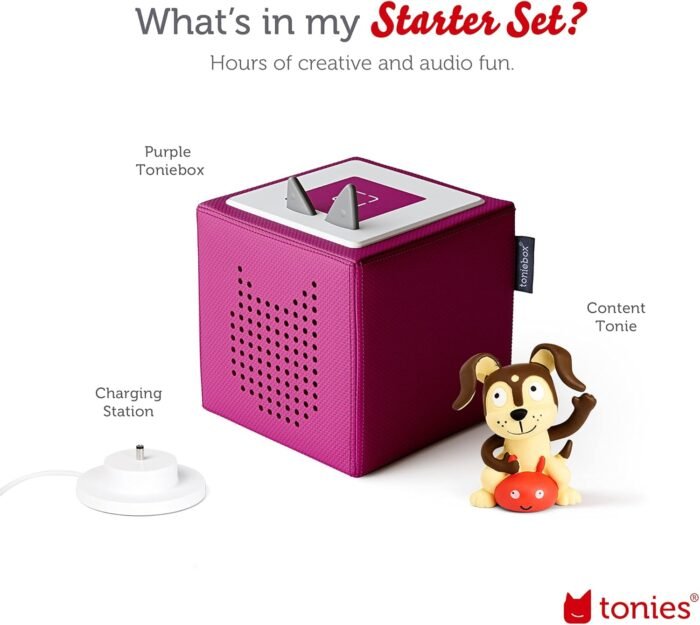 Toniebox Audio Player Starter Set with Playtime Puppy - Listen, Learn, and Play with One Huggable Little Box - Purple - Image 5