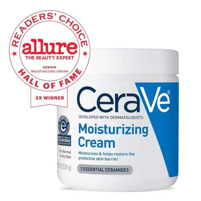 CeraVe Moisturizing Cream | Body and Face Moisturizer for Dry Skin | Body Cream with Hyaluronic Acid and Ceramides | Daily Moisturizer | Oil-Free | Fragrance Free | Non-Comedogenic | 19 Ounce - Image 2