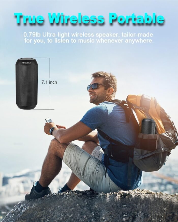 Bluetooth Speaker, Wireless Portable, HD Stereo Sound,with Cool Dynamic LED Lights, IPX4 Waterproof, BT5.3, Dual Surround Pairing, Him Her Man Teens Electronic Gadgets Gifts, for Outdoor Camping Party - Image 5
