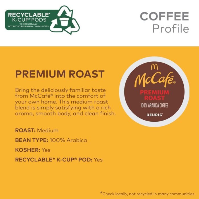 McCafe Premium Roast Coffee, Keurig Single Serve K-Cup Pods, Medium Roast, 96 Count - Image 3