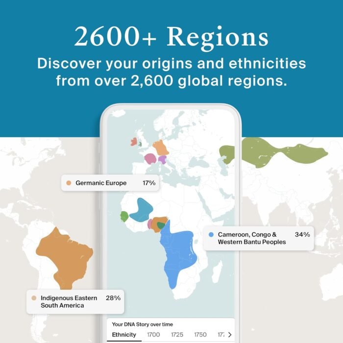 AncestryDNA + Traits Genetic Test Kit: Personalized Genetic Traits, DNA Ethnicity Test, Origins & Ethnicities, Complete DNA Test, Ancestry Reports - Image 2