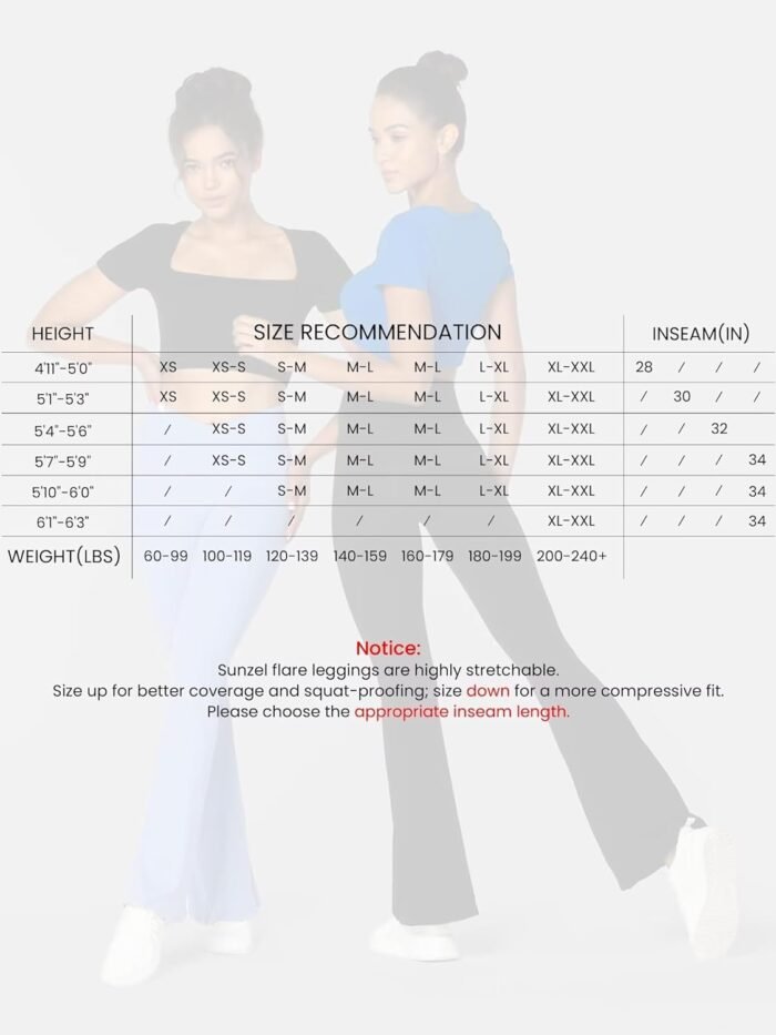 Sunzel Womens Flare Leggings with Tummy Control Crossover Waist and Wide Leg - Image 4