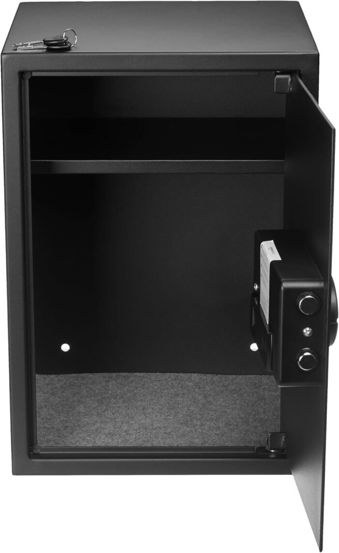 Amazon Basics Small Safe For Home, Steel Security, Electronic, Programmable Keypad Lock Box, 1.8 Cubic Feet, Black - Image 3