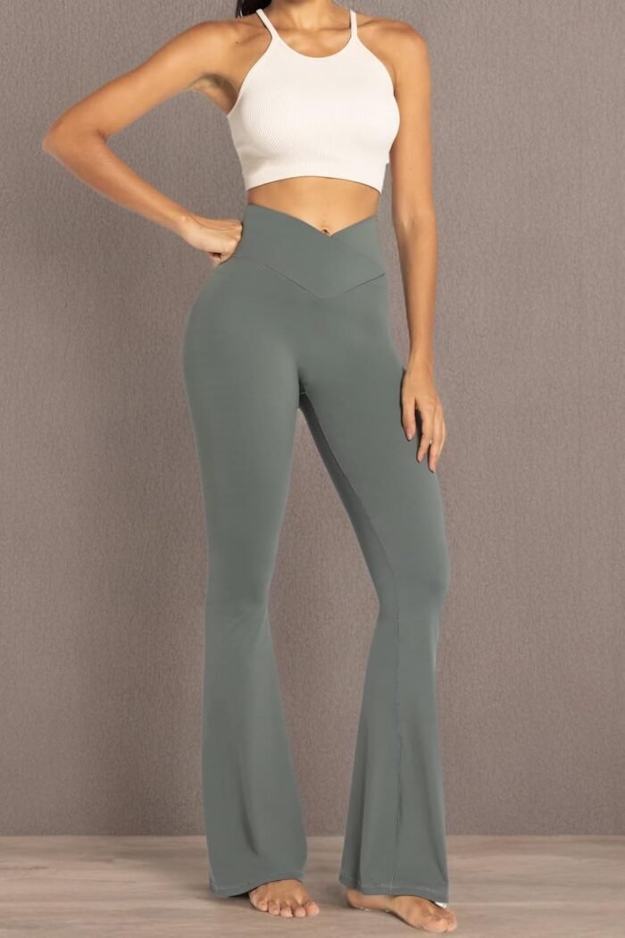 Sunzel Womens Flare Leggings with Tummy Control Crossover Waist and Wide Leg - Image 8
