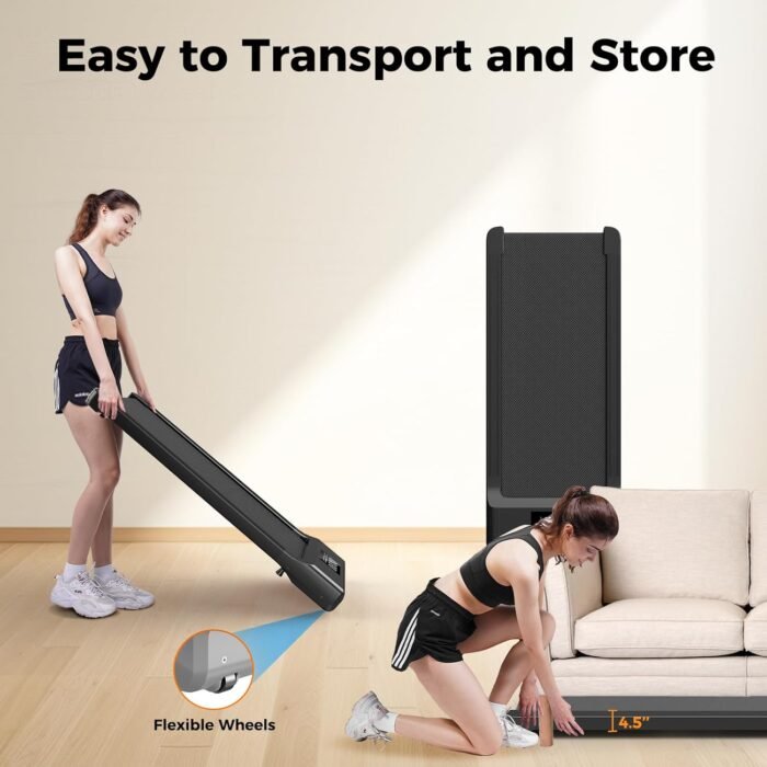 SupeRun Walking Pad, Under Desk Treadmill, 3 in 1 Portable Treadmill with Remote Control LED Display, 2.5 HP Quiet Walking Jogging Machine for Office Home Use, 300 Lbs Capacity - Image 7