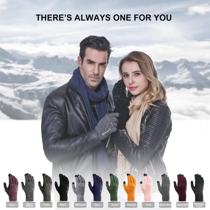 TRENDOUX Winter Gloves for Men Women - Upgraded Touch Screen Cold Weather Thermal Warm Knit Glove for Running Driving Hiking - Image 6