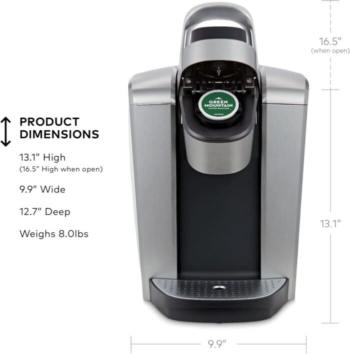 Keurig K-Elite Single Serve K-Cup Pod Coffee Maker, with Strength and Temperature Control, Iced Coffee Capability, 8 to 12oz Brew Size, Programmable, Brushed Silver - Image 8